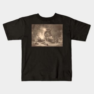 Battle Of The Nile 1798 L'orient In Flames Kids T-Shirt